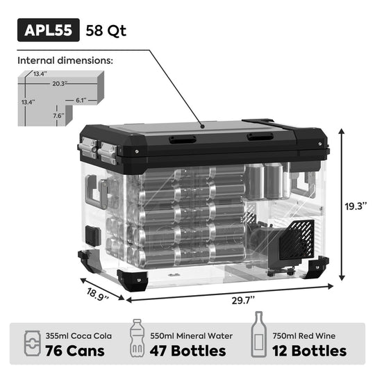 APL55 Dual Zone 12 Volt Fridge | ICECO | 55 LT - Premium APL Series by Xtreme Canopies