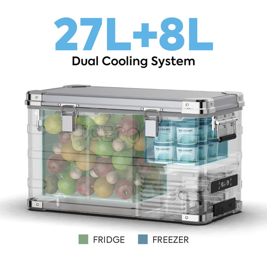 APL35 Dual Zone Aluminum Fridge refrigerator| ICECO | 35 LT - Premium APL Series by Xtreme Canopies