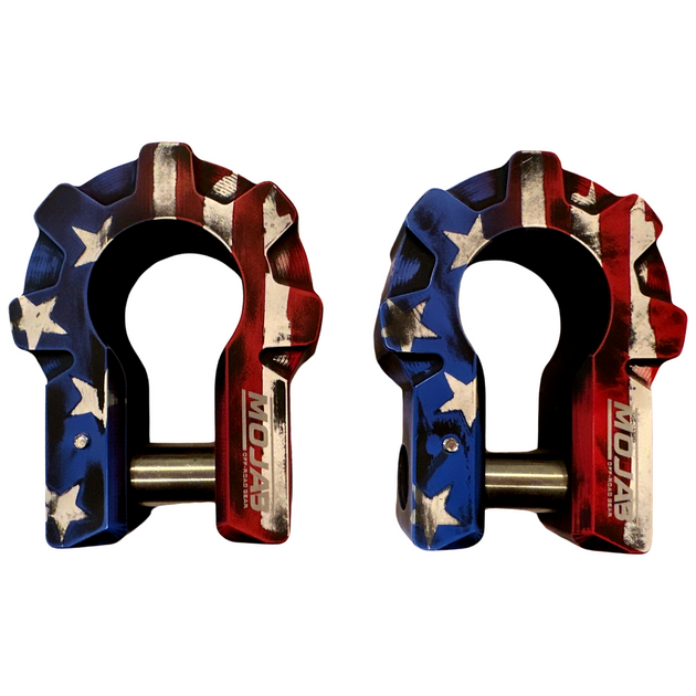 American Flag - 3/4'' Extreme duty Aluminum Shackle set (9T) - (LIFE TIME WARRANTY*) - Premium Truck Accessory by Xtreme Canopies