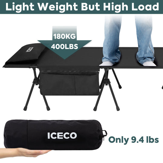 Camping Cot for Adults, Folding Cot, Portable Bed Sleeping Cot | ICECO - Premium Camping by Xtreme Canopies