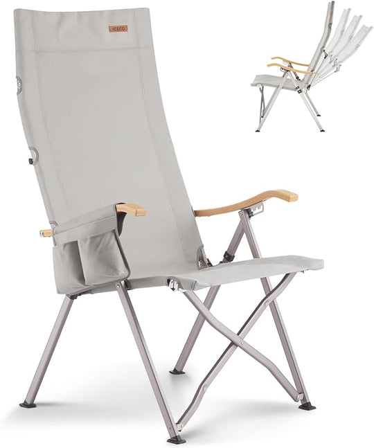 Ha1600 Adjustable Camping Chairs, High-Back Heavy Duty Folding Chair for Outside | ICECO - Premium Camping by Xtreme Canopies