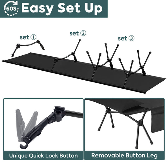 Camping Cot for Adults, Folding Cot, Portable Bed Sleeping Cot | ICECO - Premium Camping by Xtreme Canopies