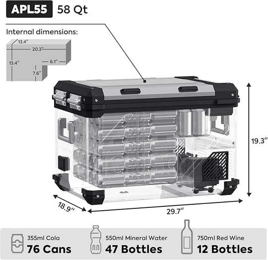 APL55 Dual Zone 12 Volt Fridge | ICECO | 55 LT - Premium APL Series by Xtreme Canopies