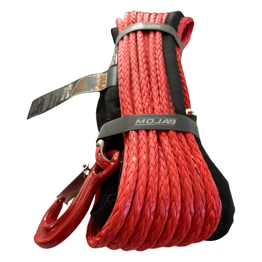 3/8'' x 85' Synthetic Winch Rope with forged winch hook - Premium Winch rope by Xtreme Canopies