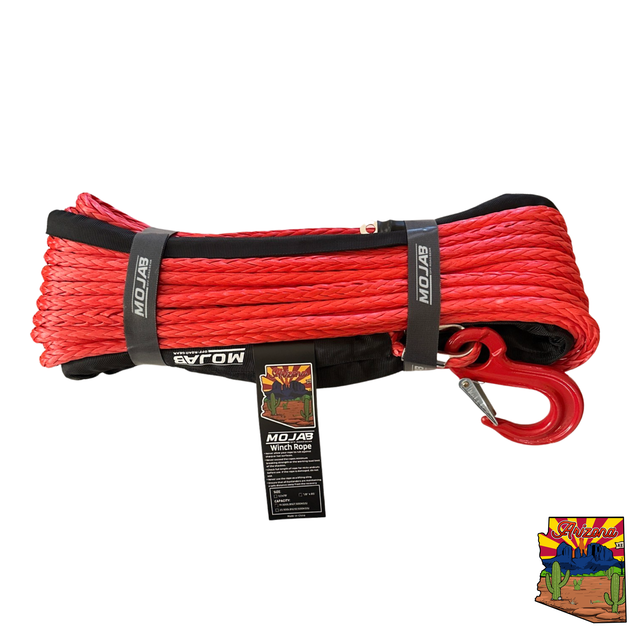 3/8'' x 85' Synthetic Winch Rope with forged winch hook - Premium Winch rope by Xtreme Canopies