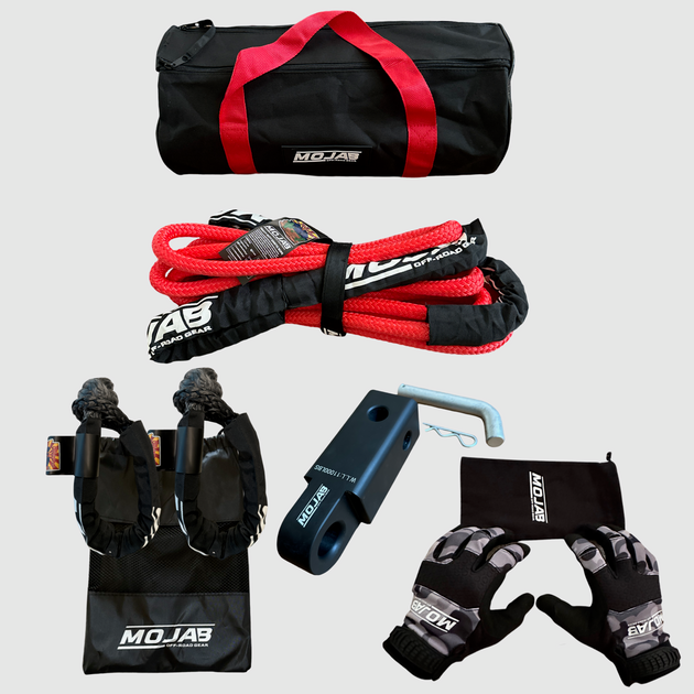 UTV/ATV Essential Recovery Kit ( 6 items + 2 storage bags+ 1 Velcro tape) *Lifetime Warranty - Premium Recovery Kit by Xtreme Canopies