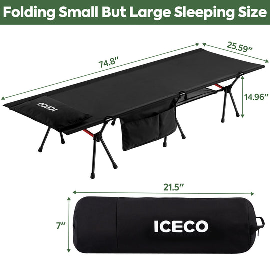 Portable Camping Cot | ICECO - Premium Camping by Xtreme Canopies