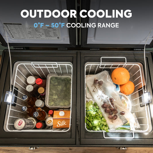 VL65 Dual Zone Metal Fridge Freezer with Cover | ICECO | 65LT - Premium VL Series by Xtreme Canopies