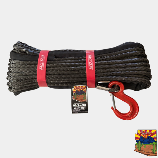 3/8'' x 85' Synthetic Winch Rope with forged winch hook - Premium Winch rope by Xtreme Canopies