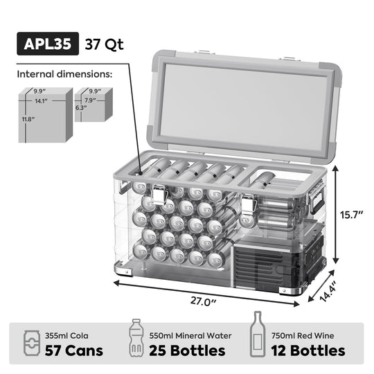 APL35 Dual Zone Aluminum Fridge refrigerator| ICECO | 35 LT - Premium APL Series by Xtreme Canopies