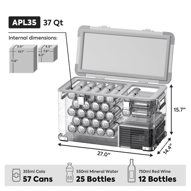 APL35 Dual Zone Aluminum Fridge refrigerator| ICECO | 35 LT - Premium APL Series by Xtreme Canopies