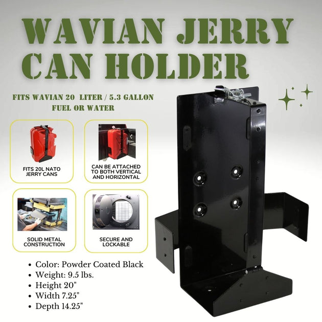 Wavian Heavy-Duty 20L Jerry Can Holder (Front-Loading) - Premium Jerry Can Holder by Xtreme Canopies