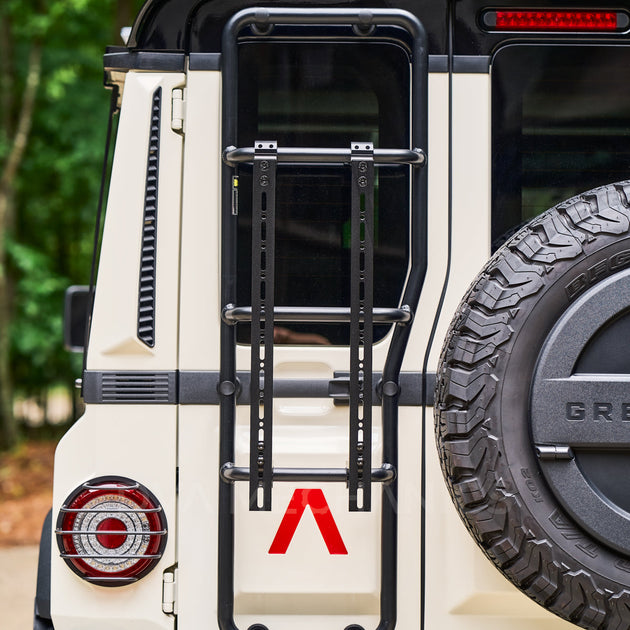 INEOS Grenadier: Ladder-Mounted Accessory Carrier – Modular Gear Mount, Gen 2 - Premium Truck Accessory by Xtreme Canopies