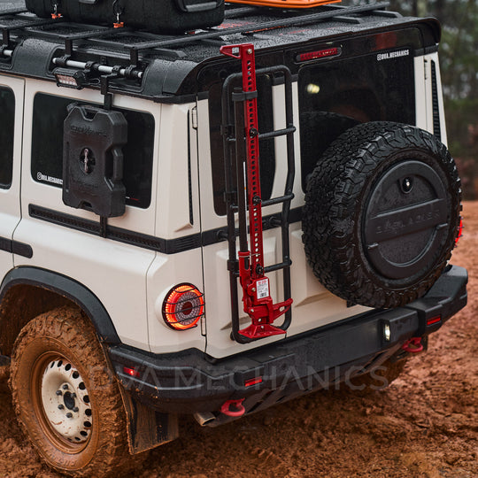 INEOS Grenadier: Ladder-Mounted Hi‑Lift Jack Carrier - Premium Truck Accessory by Xtreme Canopies
