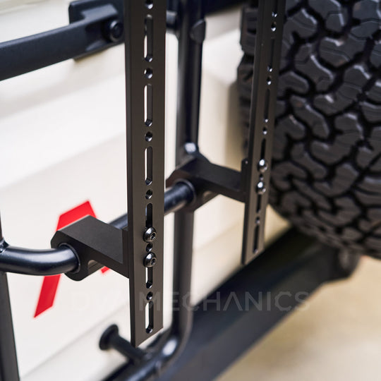 INEOS Grenadier: Ladder-Mounted Accessory Carrier – Modular Gear Mount, Gen 2 - Premium Truck Accessory by Xtreme Canopies
