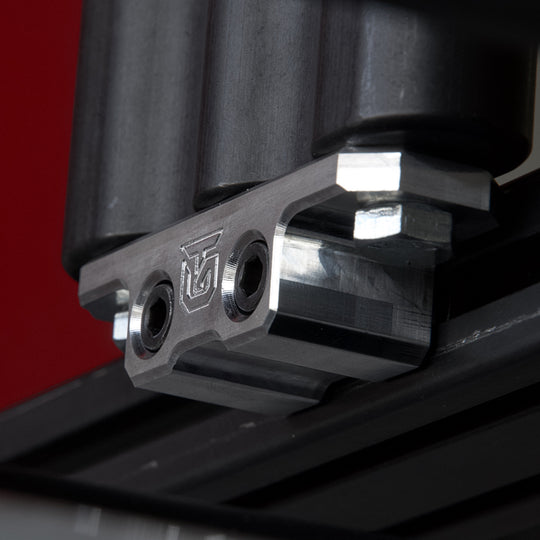 Billet aluminum Rotopax mount adapter for extrusion roof rack cross bars. - Premium Truck Accessory by Xtreme Canopies