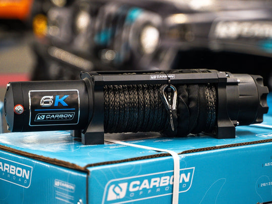 Carbon Offroad Long Drum 6000lb ATV/Small 4X4 Winch - Premium Carbon ATV/SXS/Trailer by Xtreme Canopies