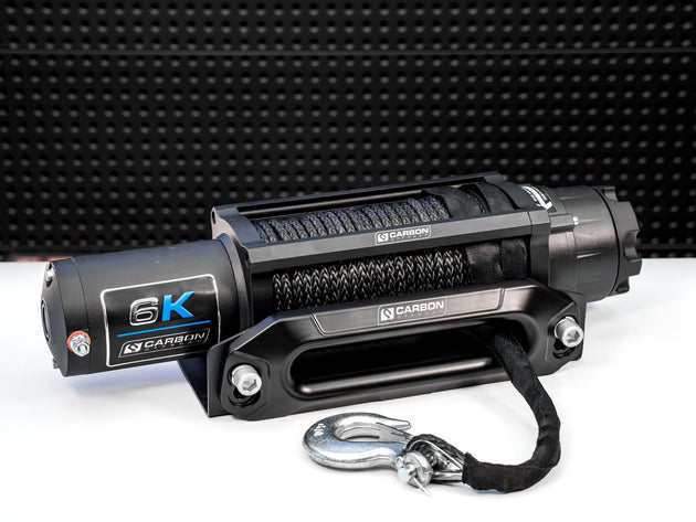 Carbon Offroad Long Drum 6000lb ATV/Small 4X4 Winch - Premium Carbon ATV/SXS/Trailer by Xtreme Canopies
