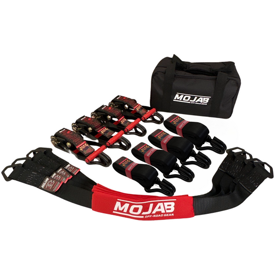 2" x 10' Ratchet Tie-Down (Closed hook) and 2'' x 39'' Axle Tie-Down Set (Pack of 4) (Lifetime Warranty) - Premium Truck Accessory by Xtreme Canopies