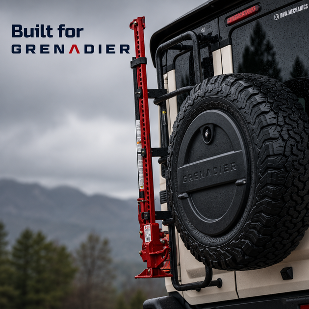 INEOS Grenadier: Ladder-Mounted Hi‑Lift Jack Carrier - Premium Truck Accessory by Xtreme Canopies