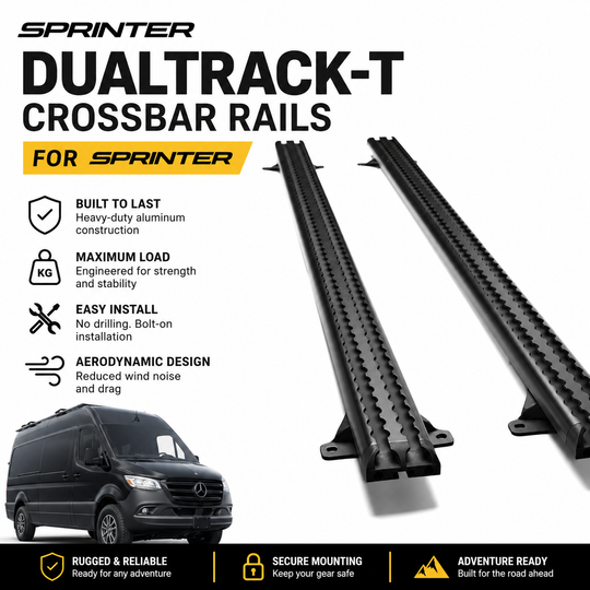 Mercedes Sprinter: DualTrack-T™ Cross Bar | 2-Rail Kit - Premium Truck Accessory by Xtreme Canopies