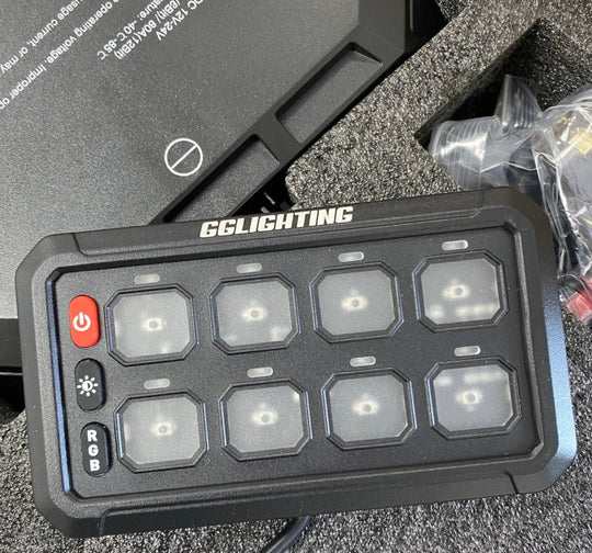 8-Gang Switch Panel With RGB And Remote Control Bluetooth App - Premium Truck Accessory by Xtreme Canopies