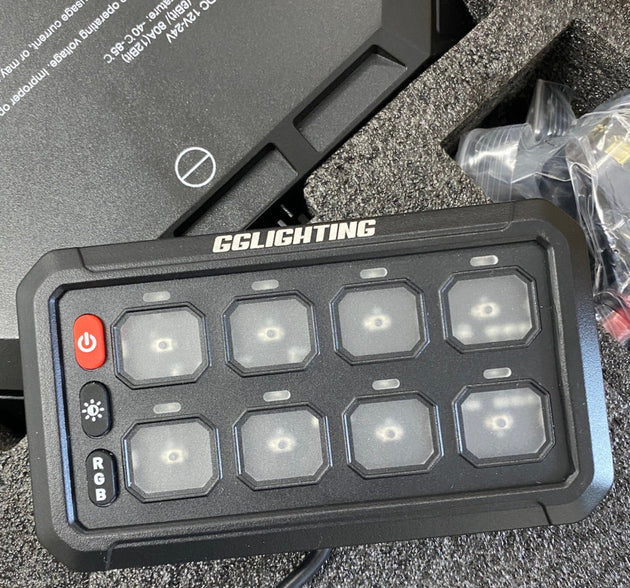 8-Gang Switch Panel With RGB And Remote Control Bluetooth App - Premium Truck Accessory by Xtreme Canopies