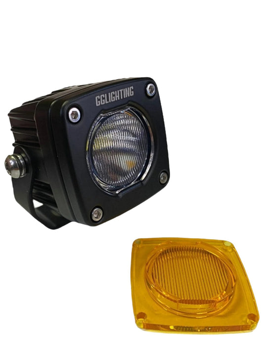 GP5 Single LED Pod Light Amber + Free Clear Lens - Premium Truck Accessory by Xtreme Canopies
