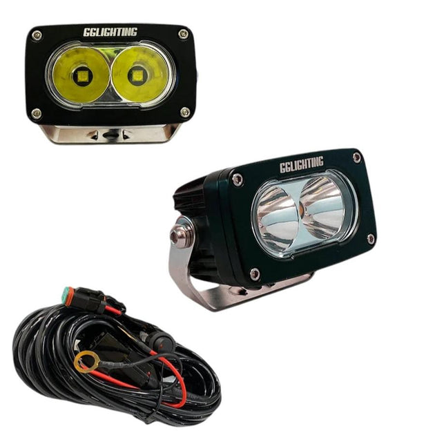 GP10 Offroad LED Pod Bundle White With Free Wiring Harness - Premium Truck Accessory by Xtreme Canopies