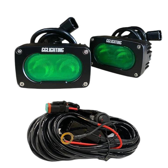 GP10 Offroad LED Pod Bundle Green With Free Wiring Harness - Premium Truck Accessory by Xtreme Canopies