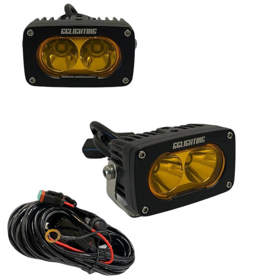 GP10 Offroad LED Pod Bundle Amber With Free Wiring Harness - Premium Truck Accessory by Xtreme Canopies