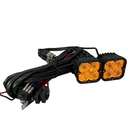 Amber Backlit Race Pod Pair Bundle With Wiring Harness - Premium Truck Accessory by Xtreme Canopies