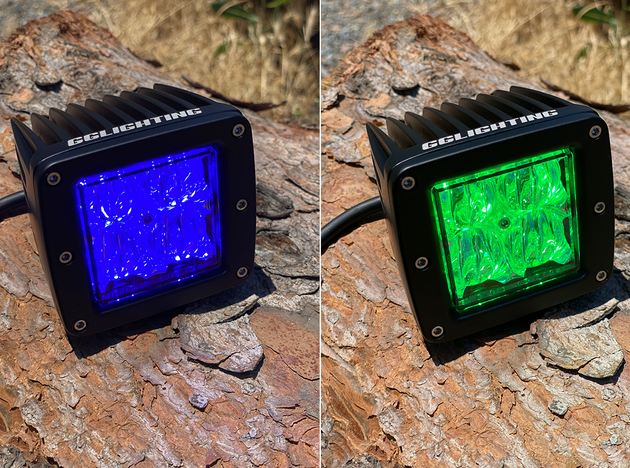 Blue / Green Dual Color Off Road LED Pod - Premium Pod by Xtreme Canopies
