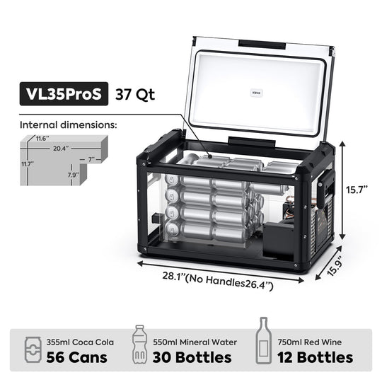 VL35ProS Single Zone Portable Fridge Freezer | ICECO | 35 LT - Premium VL Pro Series by Xtreme Canopies