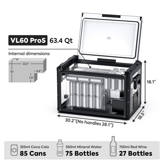 VL60ProS Single Zone Portable Fridge Electric Cooler | ICECO | 60 LT - Premium VL Pro Series by Xtreme Canopies