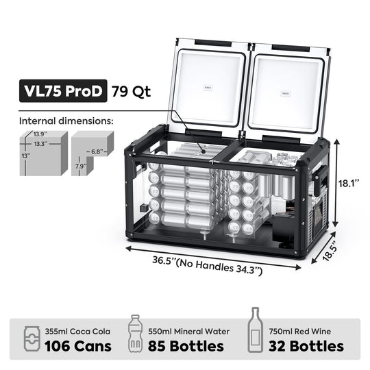 VL75ProD 12V Heavy Duty Fridge Freezer | ICECO | 75 LT - Premium VL Pro Series by Xtreme Canopies