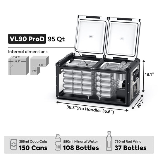 VL90ProD Dual Zone RV 12 volt Fridge Plug in Cooler | ICECO | 90 LT - Premium VL Pro Series by Xtreme Canopies