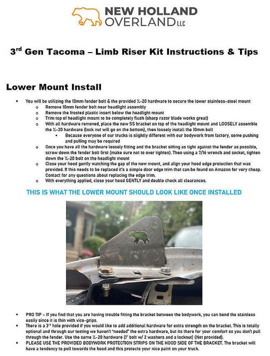 Colorado/Canyon Limb Riser Kit - Premium Truck Accessory by Xtreme Canopies