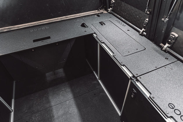 Alu-Cab Alu-Cabin Canopy Camper - Chevrolet Silverado 1500 / GMC Sierra 1500 2019-Present 4th Gen. - Front Utility Module - 5'8" Bed - Premium Camper by Xtreme Canopies
