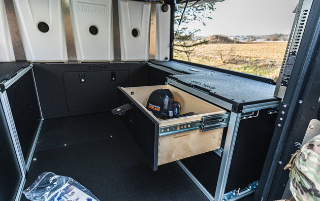 Alu-Cab Canopy Camper V2 - Chevy Colorado/GMC Canyon 2015-2022 2nd Gen. - Rear Double Drawer Module - 5' Bed - Premium Camper by Xtreme Canopies