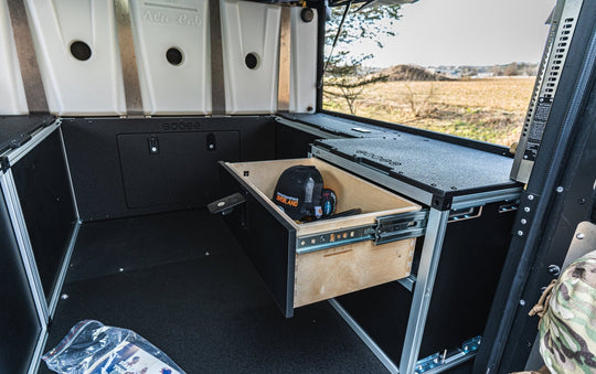 Alu-Cab Canopy Camper V2 - Ford Ranger 2019-2023 4th Gen. - Rear Double Drawer Module - 6' Bed - Premium Camper by Xtreme Canopies