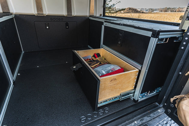 Alu-Cab Canopy Camper V2 - Toyota Tacoma 2005-2023 2nd & 3rd Gen. - Rear Double Drawer Module - 5' Bed - Premium Camper by Xtreme Canopies