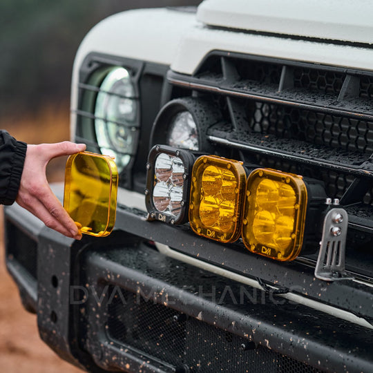 Amber / Yellow Snap-On Light Covers – INEOS Grenadier 3-Light Bumper Bar (Set of 3) - Premium Truck Accessory by Xtreme Canopies