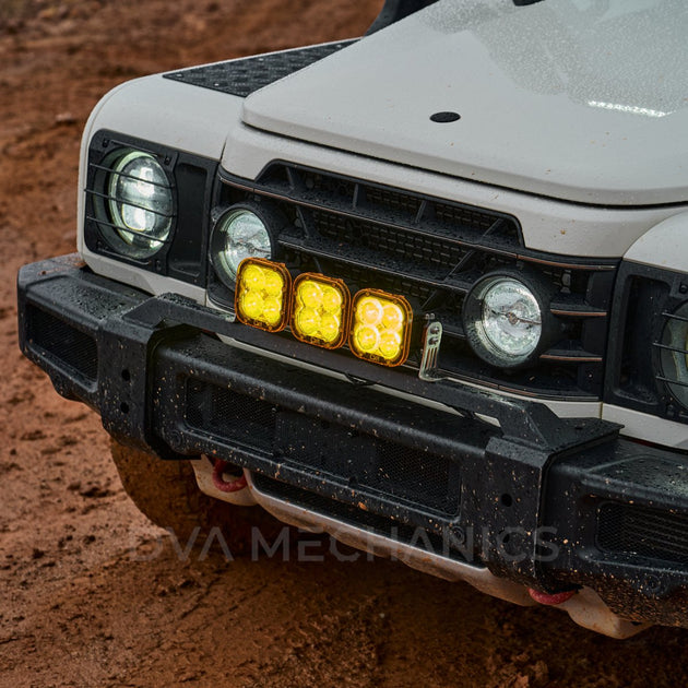 Amber / Yellow Snap-On Light Covers – INEOS Grenadier 3-Light Bumper Bar (Set of 3) - Premium Truck Accessory by Xtreme Canopies