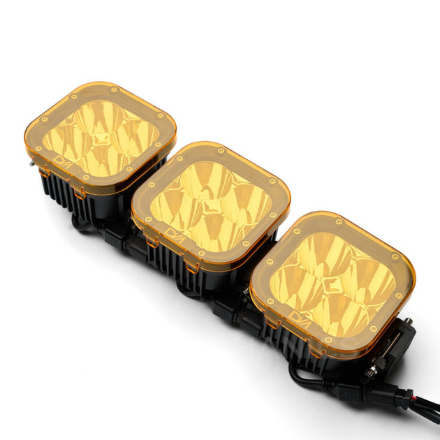 Amber / Yellow Snap-On Light Covers – INEOS Grenadier 3-Light Bumper Bar (Set of 3) - Premium Truck Accessory by Xtreme Canopies