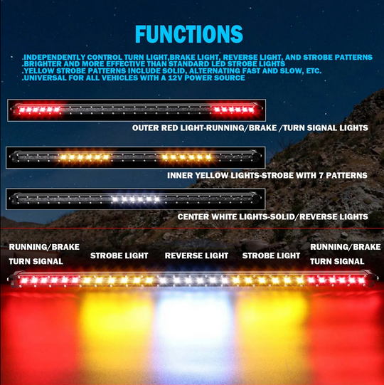 Chase LED Light Bar With Built In Strobe 32" - Premium Truck Accessory by Xtreme Canopies