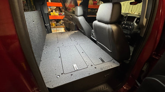 CHEVY - SILVERADO - 4TH GEN - GMC - SIERRA - 2019-PRESENT - 5TH GEN - EXPLORE SERIES - CREW CAB - SEAT DELETE PLATE SYSTEM - SECOND ROW - 100% - Premium Seat Delete Plate System by Xtreme Canopies