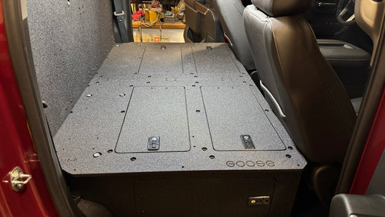 CHEVY - SILVERADO - 4TH GEN - GMC - SIERRA - 2019-PRESENT - 5TH GEN - EXPLORE SERIES - CREW CAB - SEAT DELETE PLATE SYSTEM - SECOND ROW - 100% - Premium Seat Delete Plate System by Xtreme Canopies