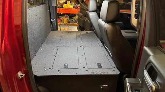 CHEVY - SILVERADO - 4TH GEN - GMC - SIERRA - 2019-PRESENT - 5TH GEN - EXPLORE SERIES - CREW CAB - SEAT DELETE PLATE SYSTEM - SECOND ROW - 100% - Premium Seat Delete Plate System by Xtreme Canopies