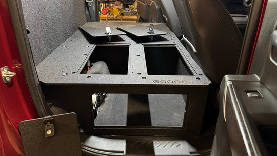 CHEVY - SILVERADO - 4TH GEN - GMC - SIERRA - 2019-PRESENT - 5TH GEN - EXPLORE SERIES - CREW CAB - SEAT DELETE PLATE SYSTEM - SECOND ROW - 100% - Premium Seat Delete Plate System by Xtreme Canopies